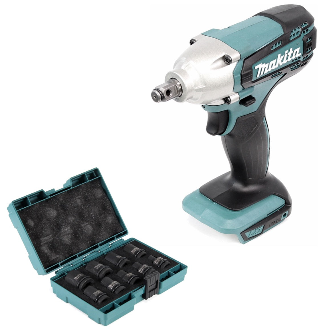 Makita DTW 190 Z 18 V Li-Ion Akku Schlagschrauber 1/2"  Solo + 9 tlg. Stecknuss-Set - Toolbrothers