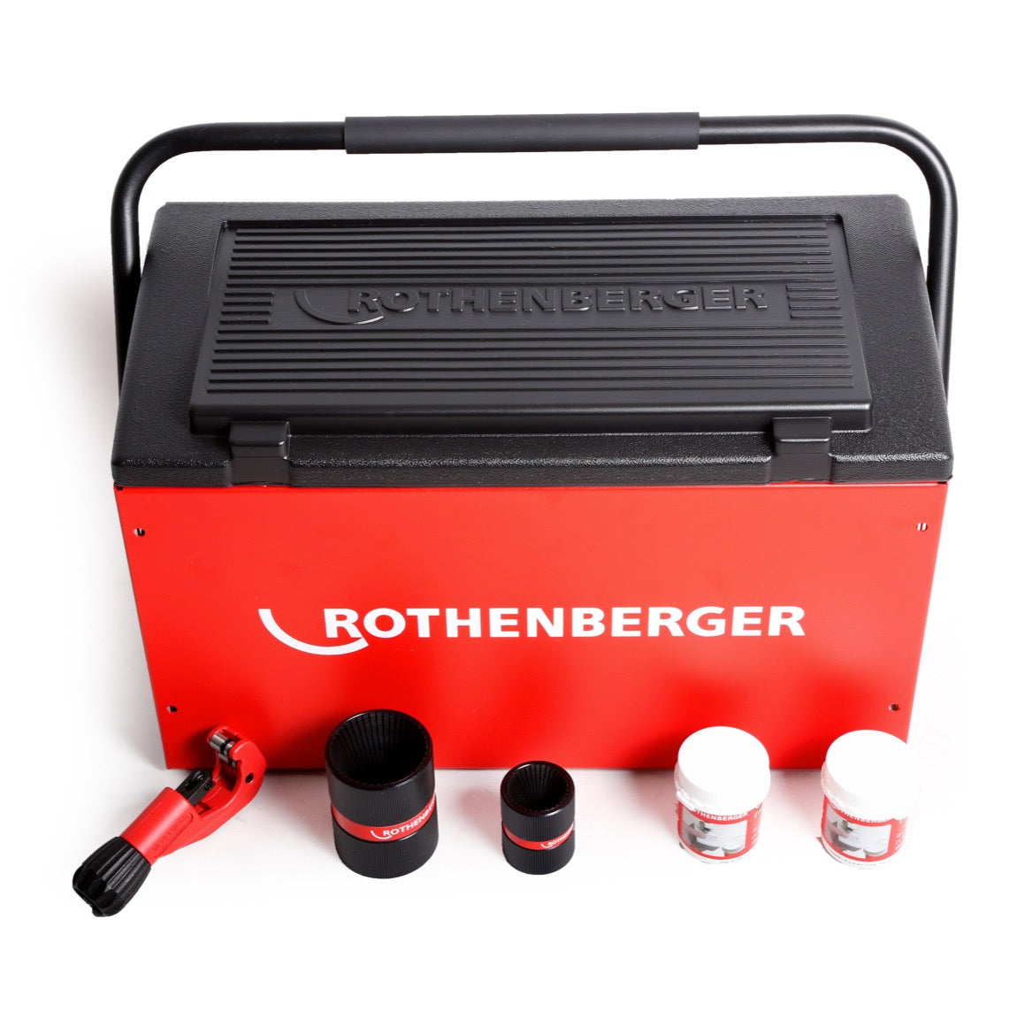 Rothenberger ROFROST Turbo Rohr Einfriergerät 1 ¼" R290 Komplettpaket inkl. 3x Wärmeleitpase + 1x Rohrabschneider + 2x Entgrater - Toolbrothers