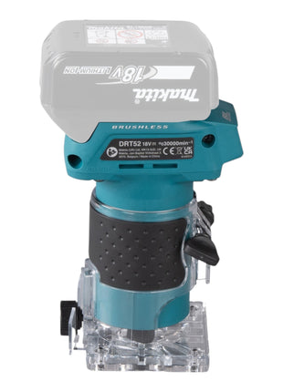 Makita DRT 52 SM Akku Kantenfräse 18 V 6 mm Brushless + 2x Akku 4,0 Ah + Ladegerät