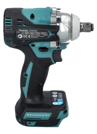 Makita DTW 300 TJX7 Akku Schlagschrauber 18 V 330 Nm 1/2" Brushless + 2x Akku 5,0 Ah + Ladegerät + Steckschlüssel Set 14 tlg. + Makpac