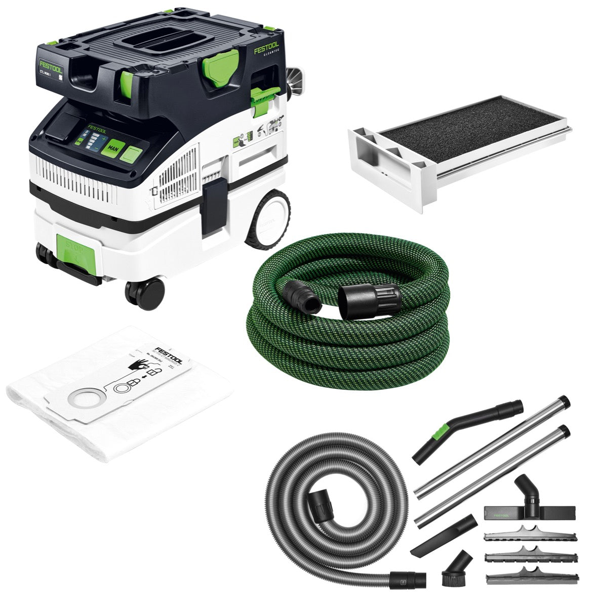 Festool CTL MINI I CLEANTEC Absaugmobil 10l Staubkl. L ( 574840) + Extra Reinigungszubehör - Toolbrothers