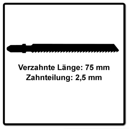 Festool S 75/2,5/25 Stichsägeblatt WOOD FINE CUT ( 204257 ) für PS 300, PSB 300, PS 400, PSC 400, PSBC 400, PSB 400, PS 420, PSB 420, PSC 420, PSBC 420