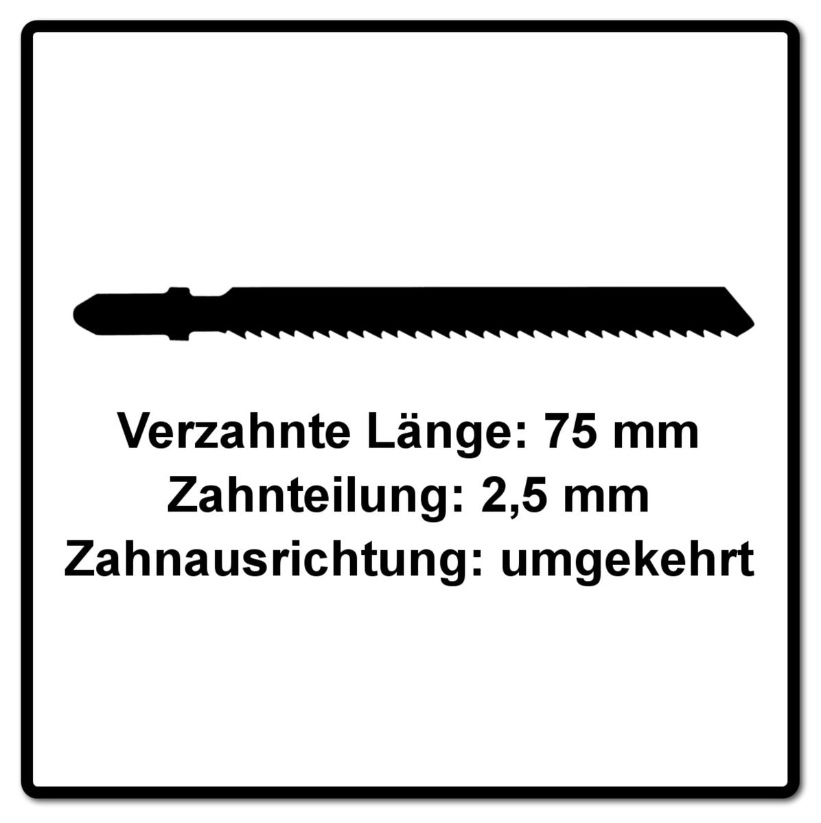 Festool S 75/2,5 R/5 WOOD Fine Cut Stichsägeblatt 75 mm 5 Stk. ( 204259 ) konisch geschliffen für sauberen Schnitt, HCS Stahl - Toolbrothers