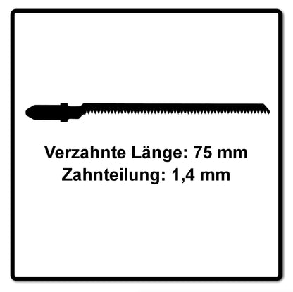 Festool S 75/1,4 K/5 Stichsägeblatt WOOD CURVES ( 204267 ) für PS 300, PSB 300, PS 400, PSC 400, PSBC 400, PSB 400, PS 420, PSB 420, PSC 420, PSBC 420