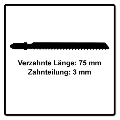 Festool HS 75/3 BI/5 Plastics Solid Materials Stichsägeblatt 75 mm 5 Stk. ( 204336 ) für Kunstoff-Vollmaterial, faserverstärkte Kunststoffe, BI-Metall - Toolbrothers