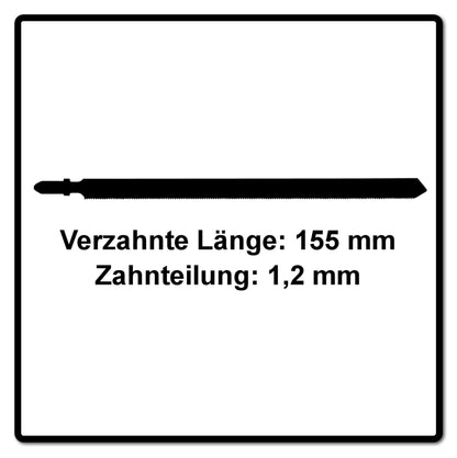 Festool HS 155/1.2 BI/5 lame de scie sauteuse METAL SANDWICH MATÉRIAUX (204337) pour PS 300, PSB 300, PS 400, PSC 400, PSBC 400, PSB 400, PS 420, PSB 420, PSC 420, PSBC 420