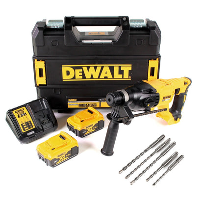 DeWalt DCH 133 P2 Akku Kombihammer 18V 2,6J SDS plus Brushless + 2x Akku 5,0Ah + Ladegerät + TSTAK + 5x Hartmetall Bohrer - Toolbrothers