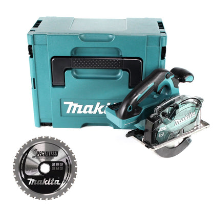 Makita DCS 553 ZJ Akku Metallhandkreissäge 18 V 150 mm Brushless + 2x Sägeblatt für Metall + Makpac - ohne Akku, ohne Ladegerät - Toolbrothers