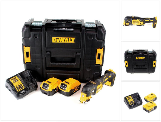 DeWalt DCS 355 P2 Akku Oszillierer 18V Brushless Solo + 2x Akku 5,0Ah + Ladegerät + TSTAK - Toolbrothers