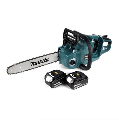 Makita DUC 355 M2 Akku Kettensäge 36 V ( 2x18 V ) Brushless 35 cm + 2x 4,0 Ah Akku - ohne Ladegerät - Toolbrothers