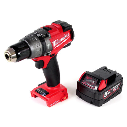 Milwaukee M18 ONEPD-501 Li-Ion Akku Schlagbohrschrauber mit innovativer One Key Bluetooth Funktion + 1x B5 5,0 Ah Akku - ohne Ladegerät - Toolbrothers