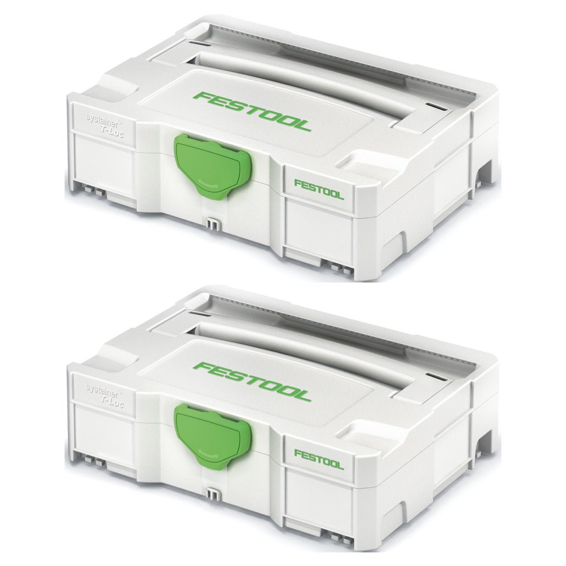 Festool 2 x Systainer T-LOC SYS 1 TL Werkzeug Koffer lichtgrau koppelbar ( 497563 ) - Toolbrothers