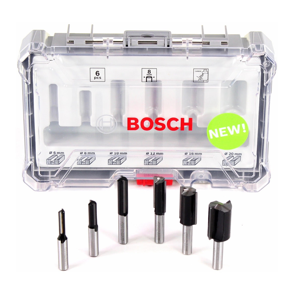 Bosch Nutfräser Set 8 mm 6 tlg. + Koffer ( 2607017466 ) für Oberfräse - Toolbrothers