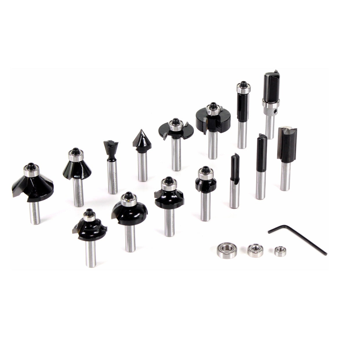 Bosch Mixed Fräser Set 8 mm 15 tlg. + Koffer ( 2607017472 ) für Oberfräsen mit Rundschaft - Toolbrothers