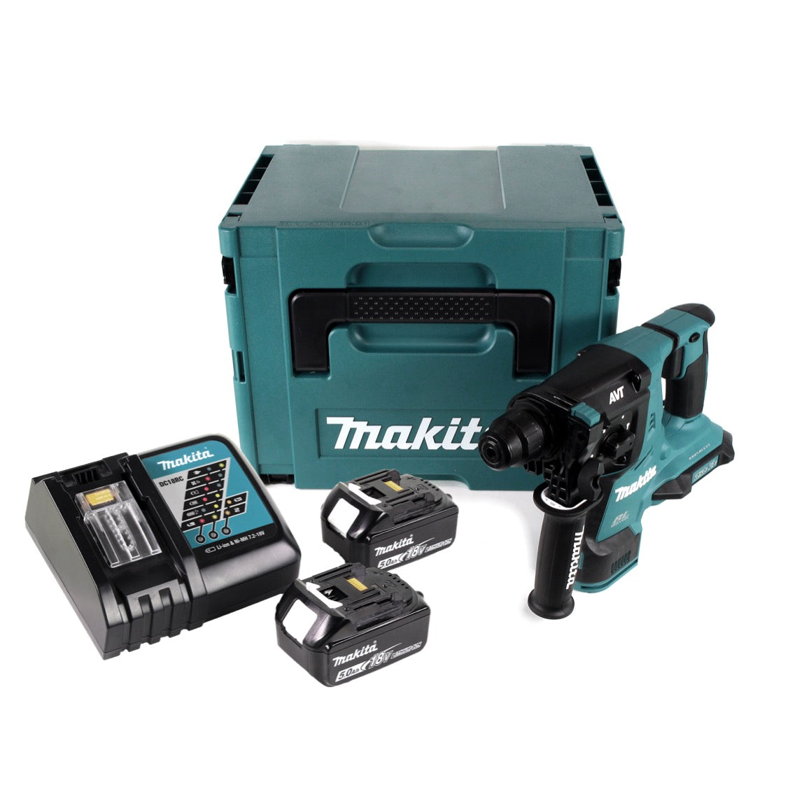 Makita DHR 280 RTJ Akku Bohrhammer Brushless SDS-PLUS im Makpac + 2x 18 V- 5 Ah / 5000 mAh Akku und Ladegerät - Toolbrothers