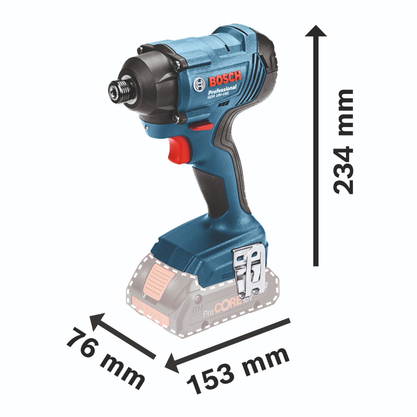 Bosch GDR 18 V-160 Visseuse à chocs sans fil avec douille haxagonale 1/4" + Insert L-Boxx - sans Batterie, sans Chargeur ni Coffret de transport ( 06019G5106 )