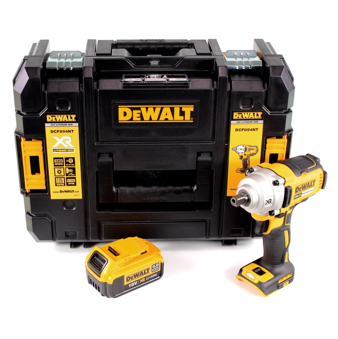 DeWalt DCF 894 NT Akku Schlagschrauber 18 V 447 Nm 1/2" Brushless + 1x Akku 4,0 Ah + TSTAK - ohne Ladegerät - Toolbrothers