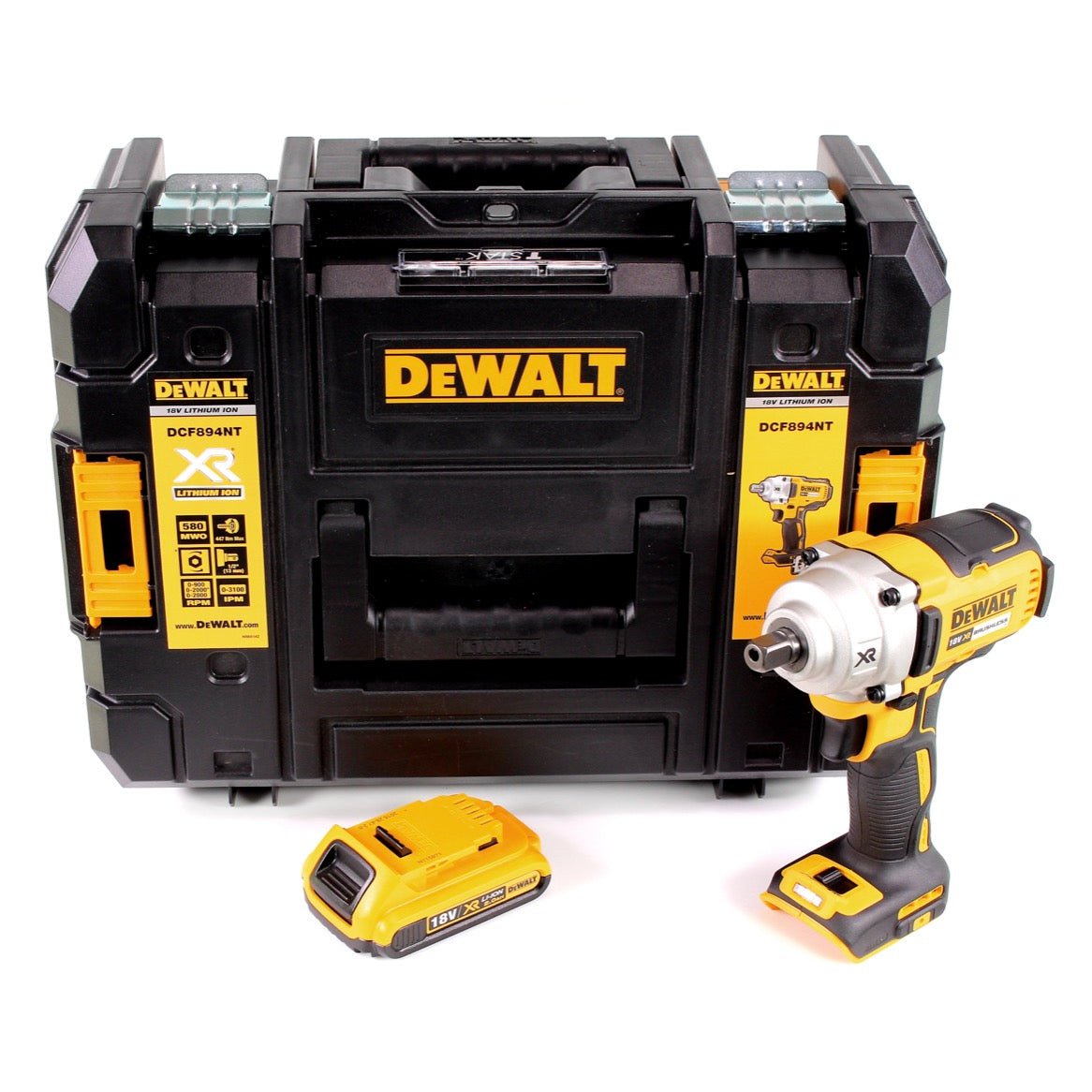 DeWalt DCF 894 NT Akku Schlagschrauber 18 V 447 Nm 1/2" Brushless + 1x Akku 2,0 Ah + TSTAK - ohne Ladegerät - Toolbrothers