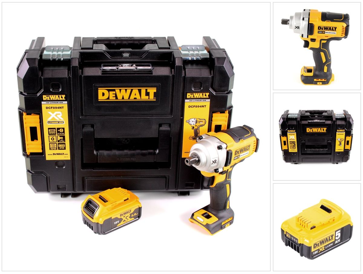 DeWalt DCF 894 NT Akku Schlagschrauber 18 V 447 Nm 1/2" Brushless + 1x Akku 5,0 Ah + TSTAK - ohne Ladegerät - Toolbrothers