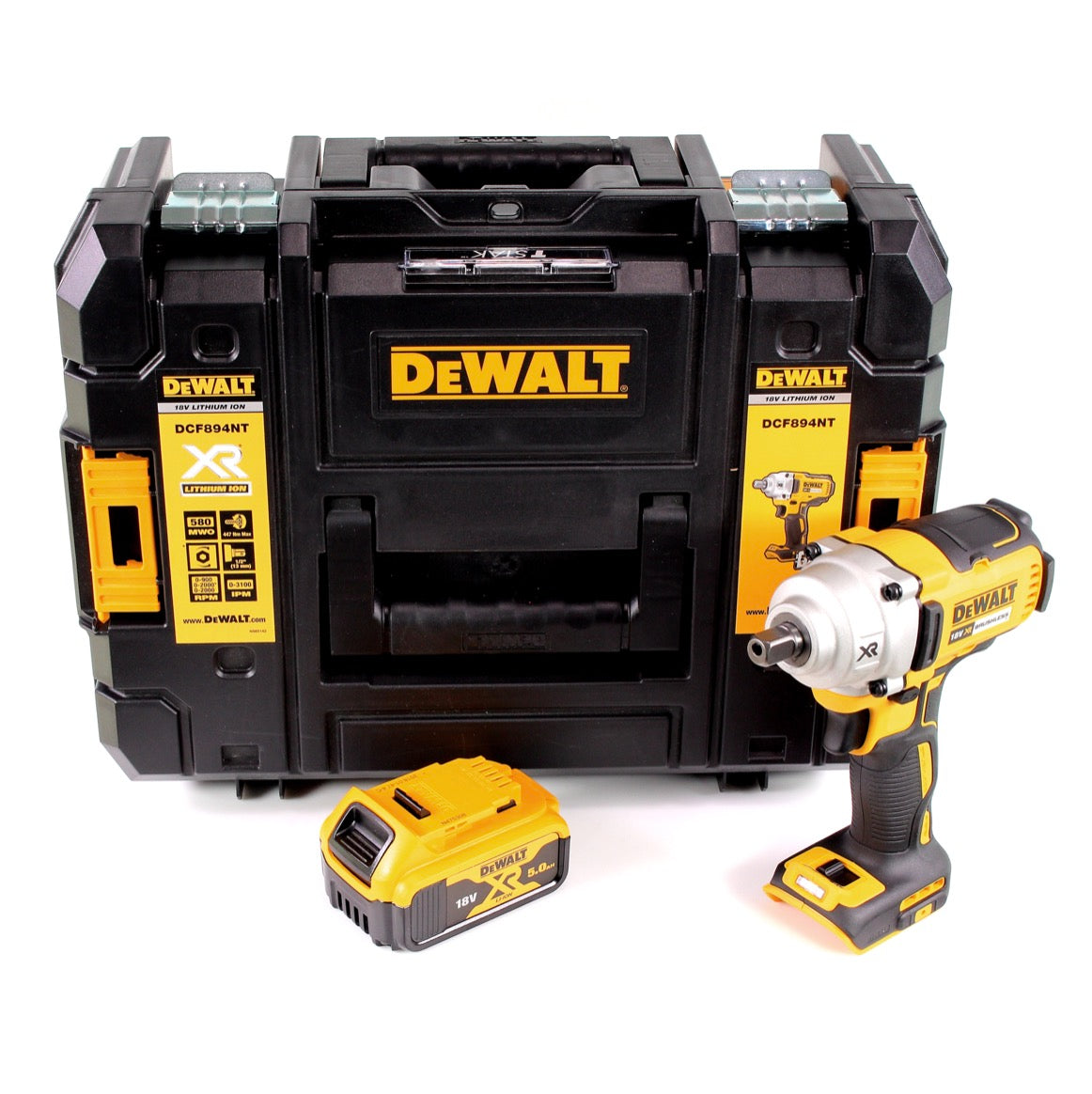 DeWalt DCF 894 NT Akku Schlagschrauber 18 V 447 Nm 1/2" Brushless + 1x Akku 5,0 Ah + TSTAK - ohne Ladegerät - Toolbrothers