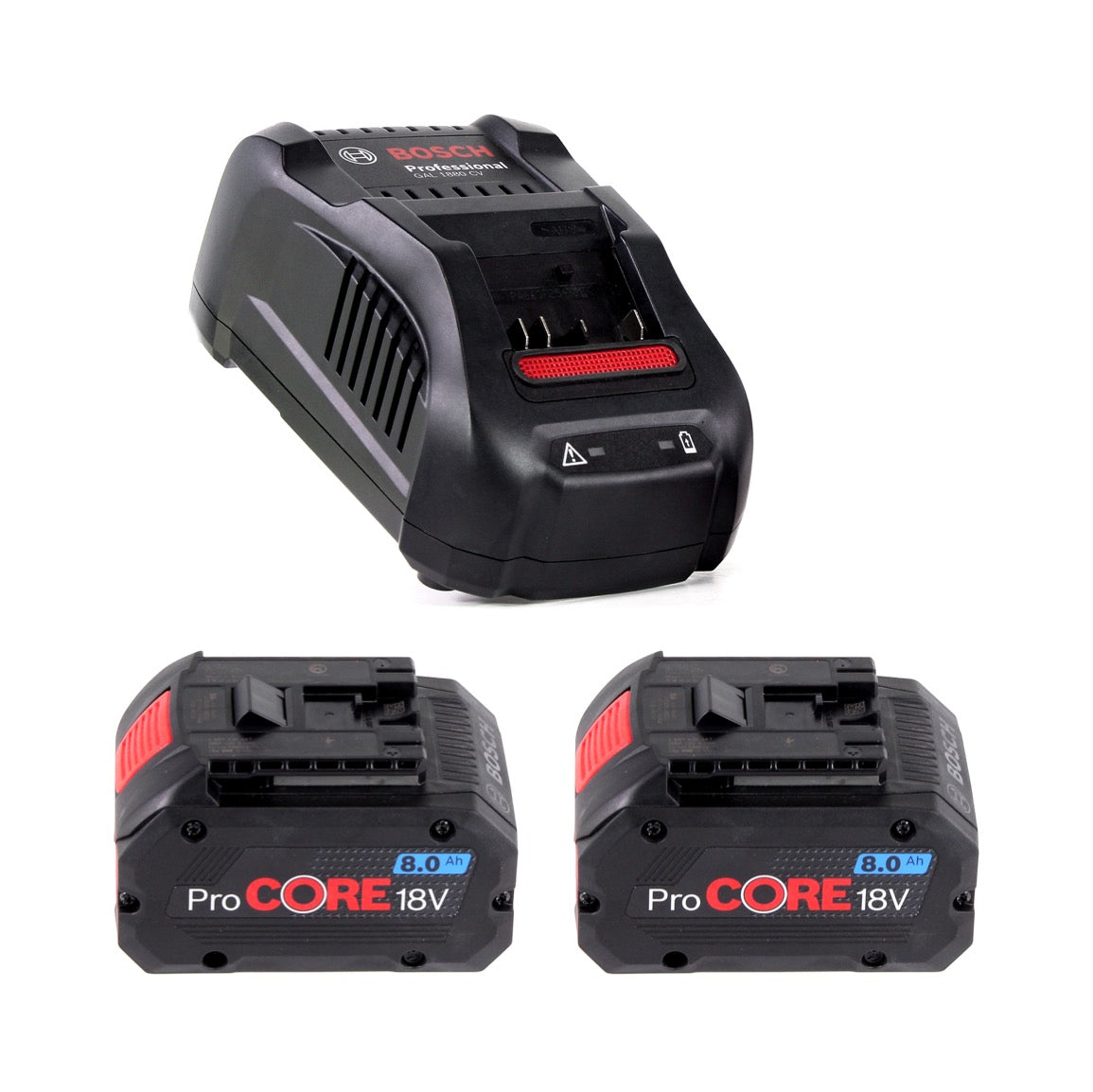 Bosch Starter-Set ProCore mit 2x ProCORE 18 V 8,0 Ah Professional Akku GBA ( 1600A016GK ) und GAL 1880 CV Ladegerät - Toolbrothers