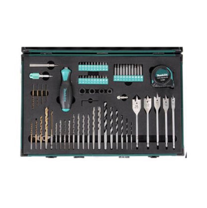 Makita DF 347 DWE 14.4V Li-ion Akku Bohrschrauber mit 2 x 1,5 Ah Akku und Ladegerät + Makita P-90261 Pro XL - Großes 70-teiliges Bit, Bohrer und Zubehör Set