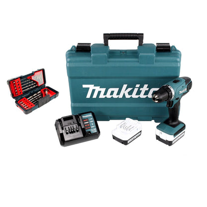 Makita DF 347 DWE 14.4V Li-ion Akku Bohrschrauber mit 2 x 1,5 Ah Akku und Ladegerät + Bosch Bit und Bohrer Set in Tough Box 23 teilig Bohren & Schrauben ( 2607019912 ) - Toolbrothers