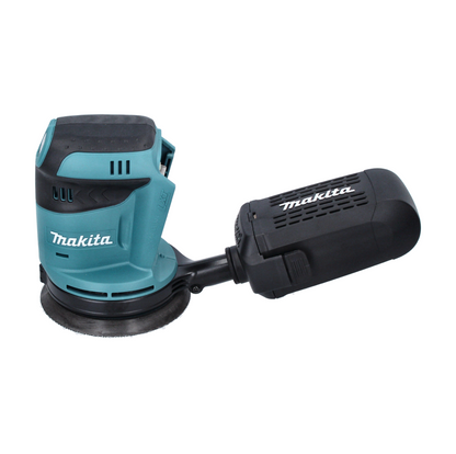 Makita DBO 180 RFJ Akku Exzenterschleifer 18 V 125 mm + Schleifteller + 50x Schleifpapier K80 + 2x Akku 3,0 Ah + Ladegerät + Makpac - Toolbrothers