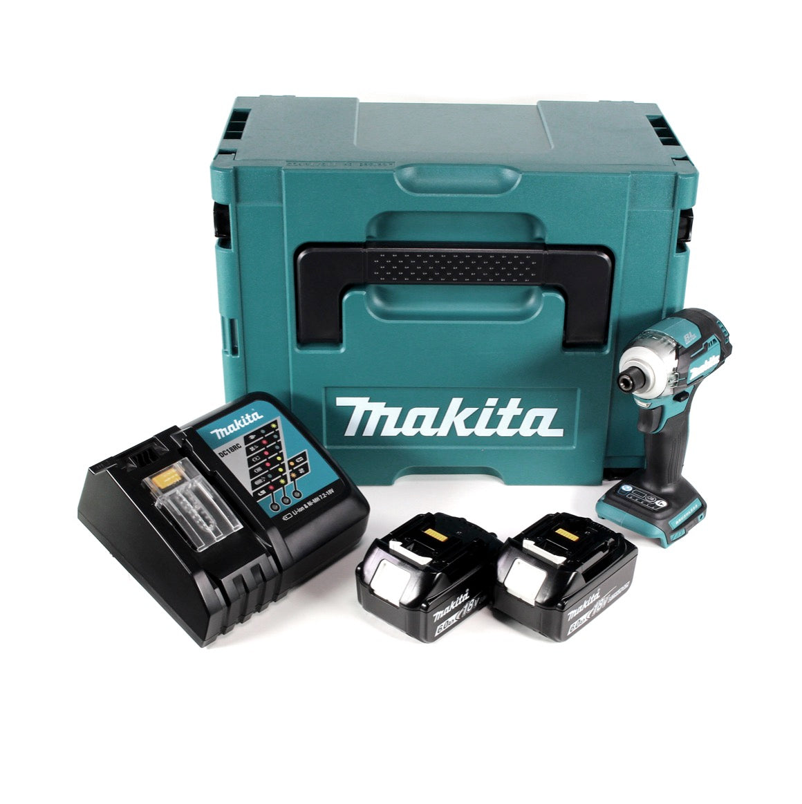 Makita DTD 170 RGJ Akku Schlagschrauber 1/4" 18 V Brushless Li-Ion mit 2x 6,0 Ah Akku und Ladegerät im MakPac - Toolbrothers