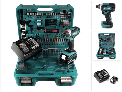 Makita DTD 152 STTK Akku Schlagschrauber 18 V mit 5,0 Ah Akku, Ladegerät und 101 tlg. Zubehör Set - Toolbrothers