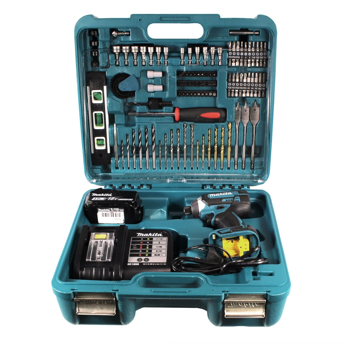 Makita DTD 152 STTK Akku Schlagschrauber 18 V mit 5,0 Ah Akku, Ladegerät und 101 tlg. Zubehör Set - Toolbrothers