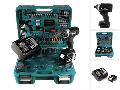 Makita DTD 152 STTK B Akku Schlagschrauber 18 V Schwarz mit 5,0 Ah Akku, Ladegerät und 101 tlg. Zubehör Set - Toolbrothers