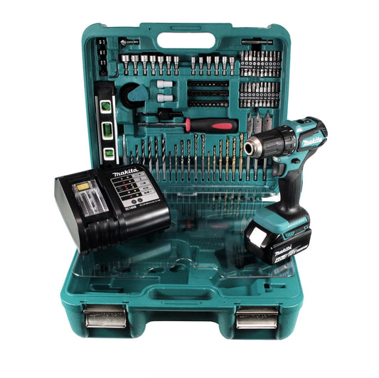 Makita DDF 483 STTK Akku Bohrschrauber 18 V 40Nm + 1x 5,0 Ah Akku + Ladegerät + 101 tlg. Werkzeugset - Toolbrothers