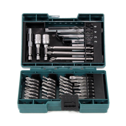 Makita DHP 482 ST1 Akku Schlagbohrschrauber 18 V 62Nm im Transportkoffer + 5,0 Ah Akku + Ladegerät + 38 tlg. Bit-Bohrer Set - Toolbrothers