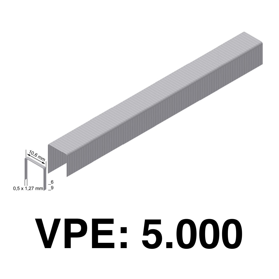 Prebena HFPF09 Hefthammer für Heftklammern Type PF von 6 - 9 mm + Prebena PF09CNK Heftklammern Typ PF 5000 Stück 9 mm verzinkt - Toolbrothers