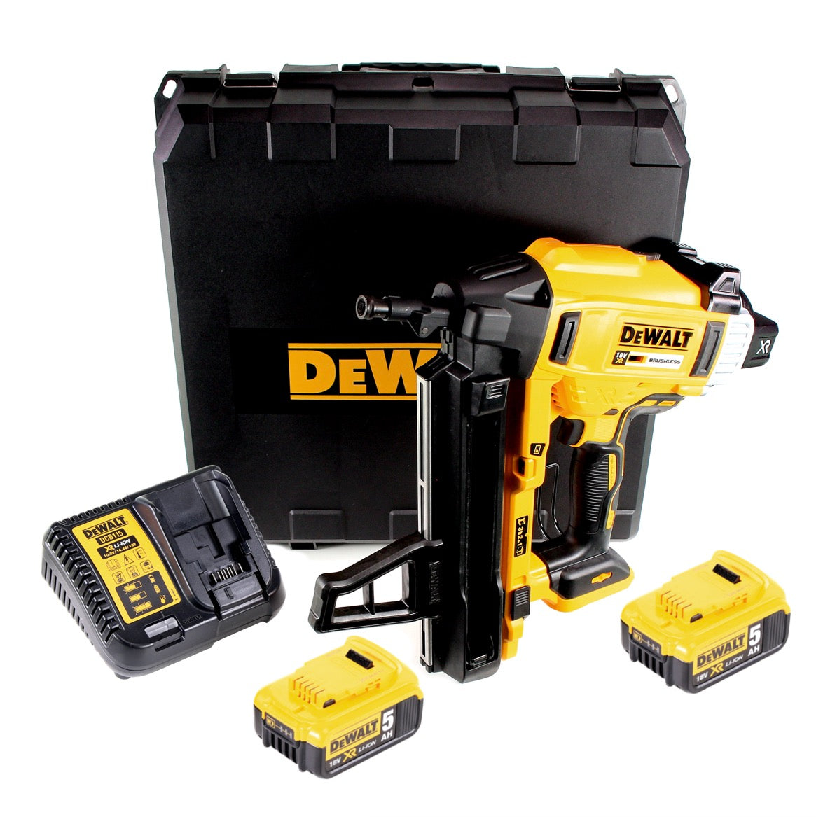 DeWalt DCN 890 P2 Akku Nagler 18 V Li-Ion Brushless im Koffer + 2 x 5,0 Ah Akku + Ladegerät - Toolbrothers