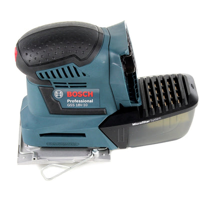 Bosch GSS 18 V-10 Akku Schwingschleifer 18 V Li-Ion Professional + Zubehör + 1 x 6,0 Ah Akku + Ladegerät - Toolbrothers