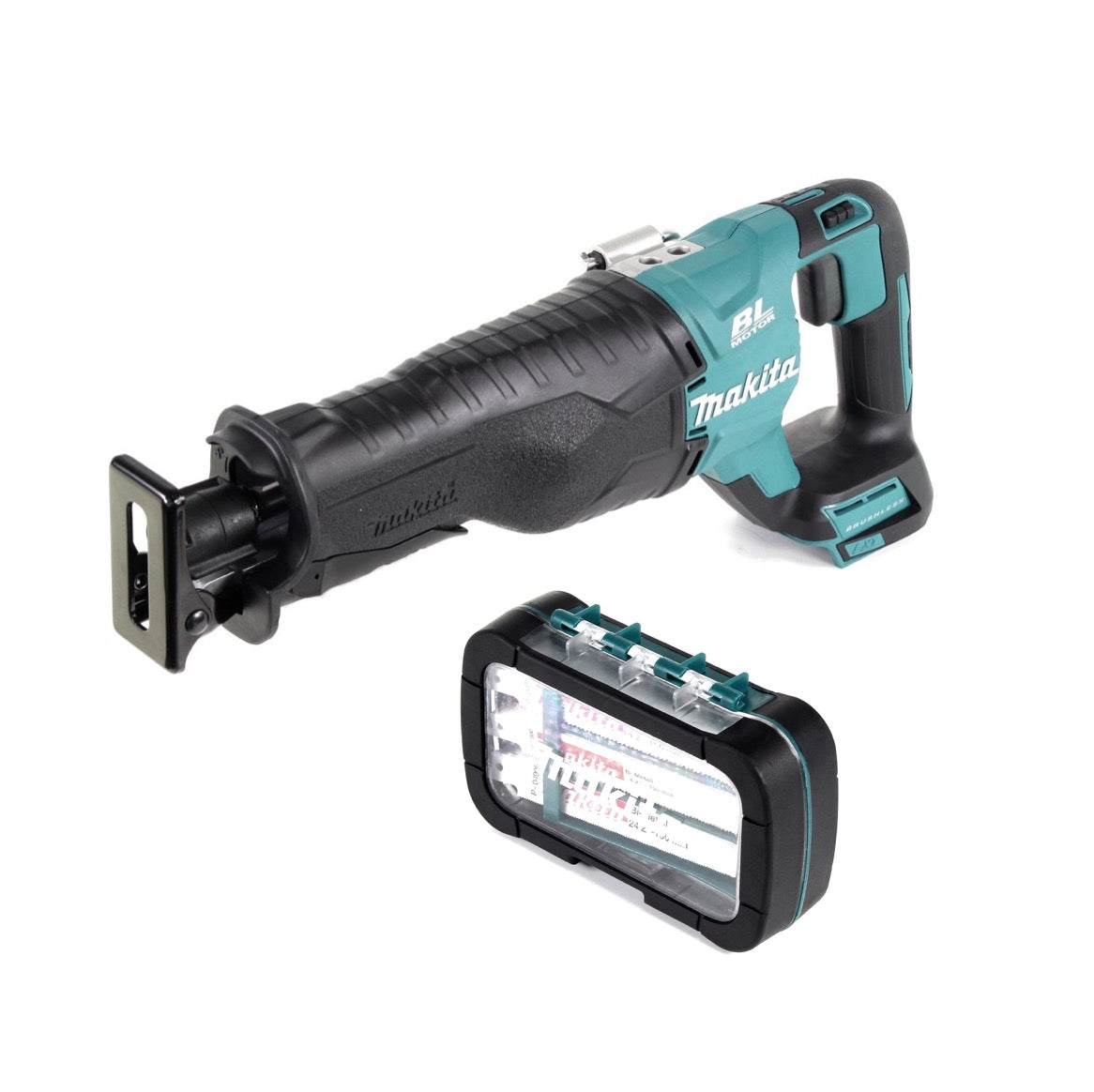 Makita DJR 187 Z Akku Reciprosäge 18 V Brushless Säbelsäge Solo + Reciprosägeblatt Sortiment ( P-81290 ) - ohne Akku, ohne Ladegerät - Toolbrothers