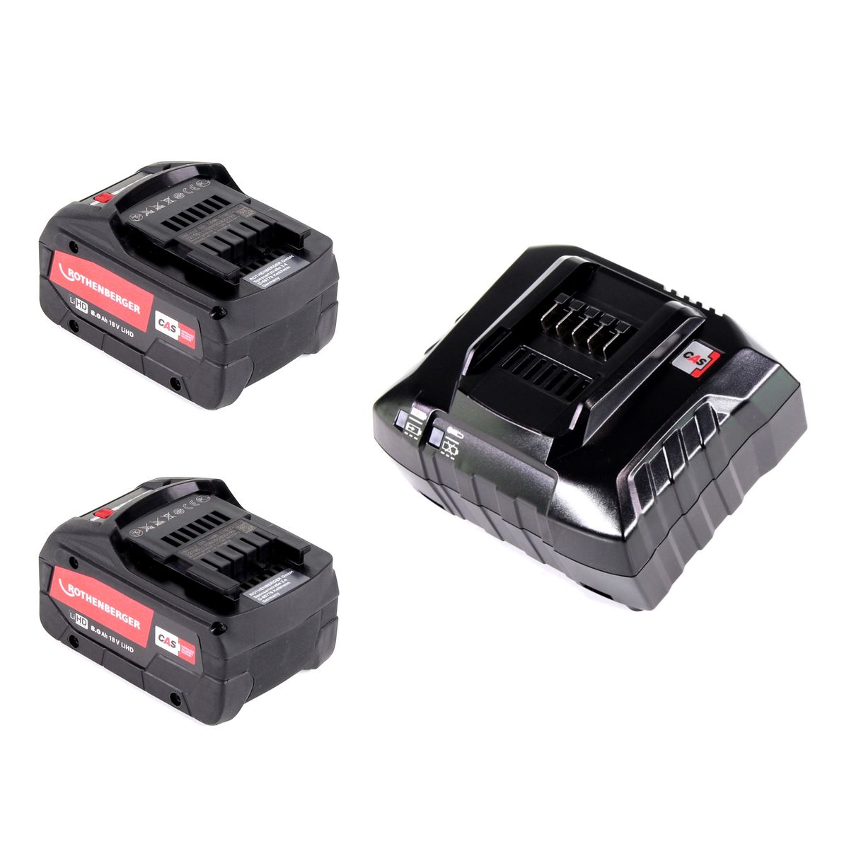 Rothenberger Akku Set 18V LiHD mit 2x Akku 8,0Ah ( 1000002549 ) + Ladegerät ( 1000001654 ) - Toolbrothers