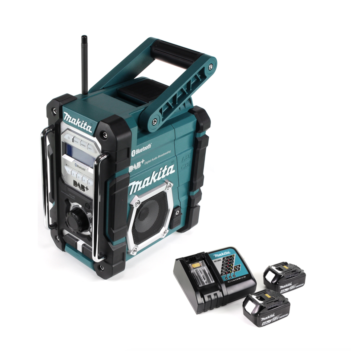 Makita DMR 112 RM Akku Baustellen Radio 7,2 - 18V Bluetooth DAB+ + 2x 4,0Ah Akku + Ladegerät - Toolbrothers