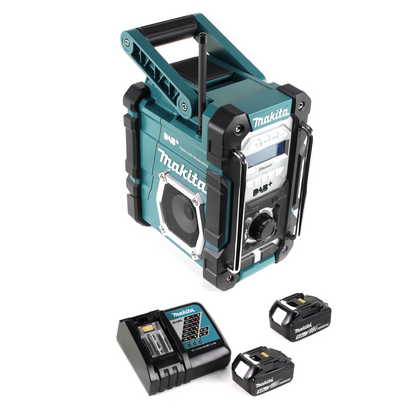 Makita DMR 112 RT Akku Baustellen Radio 7,2 - 18V Bluetooth DAB+ + 2x 5,0Ah Akku + Ladegerät - Toolbrothers