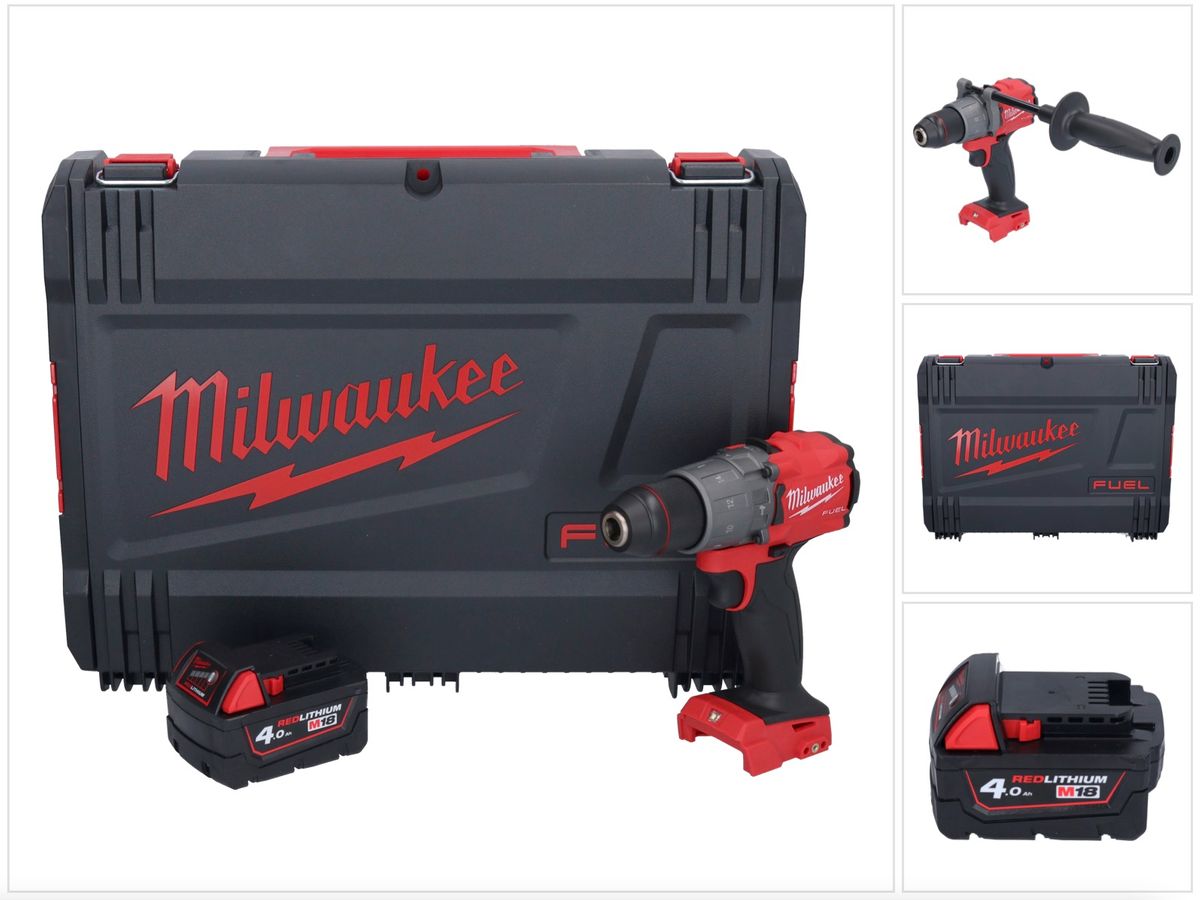 Milwaukee M18 FPD2-401X Akku Schlagbohrschrauber 18 V 135 Nm Brushless + 1x Akku 4,0 Ah + HD-Box - ohne Ladegerät - Toolbrothers