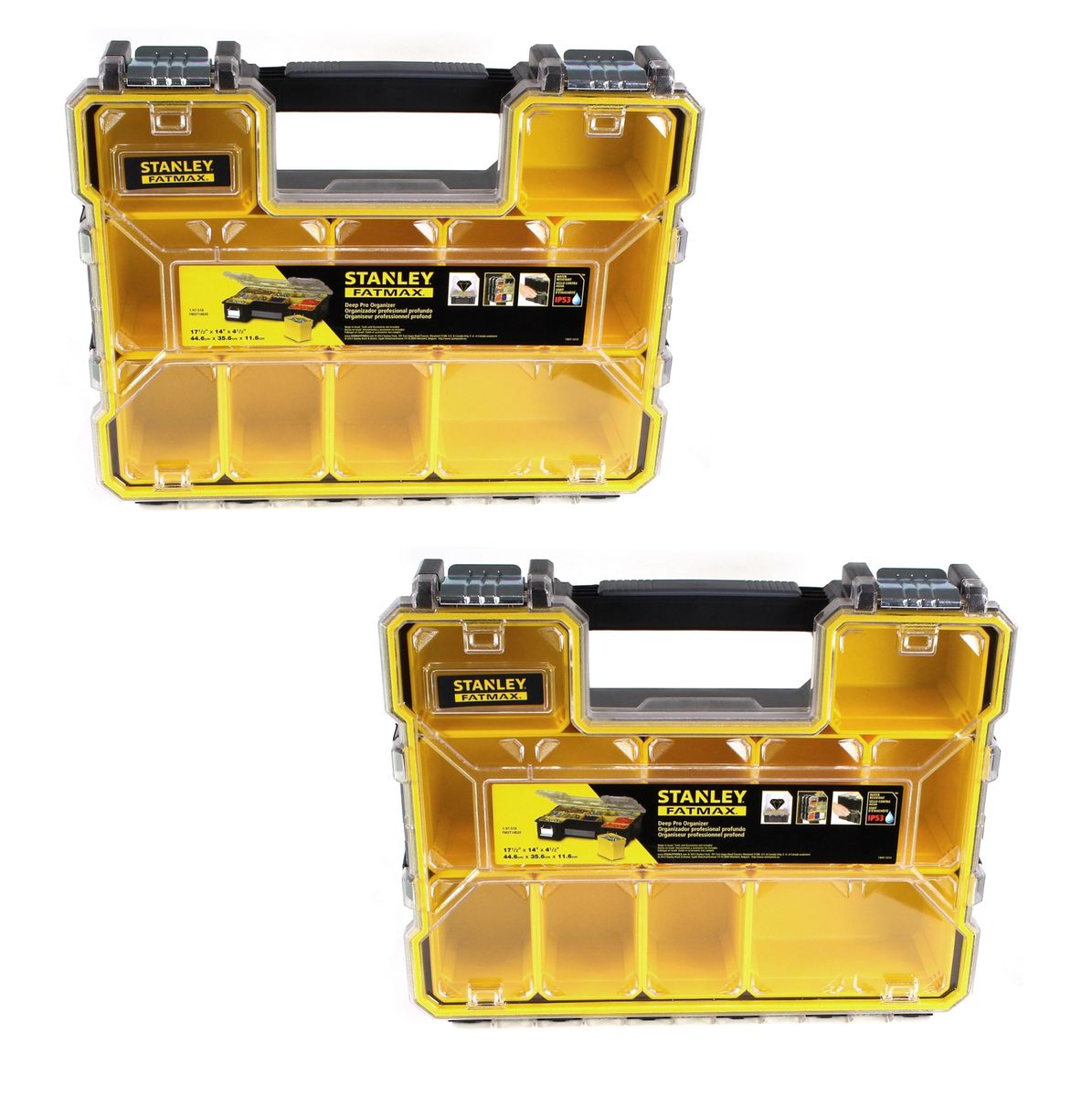 Stanley Profi Organizer FATMAX Set mit tiefen Fächern ( 2x 1-97-518 ) Wasserdicht IP 53 mit Metallschliessen - Toolbrothers