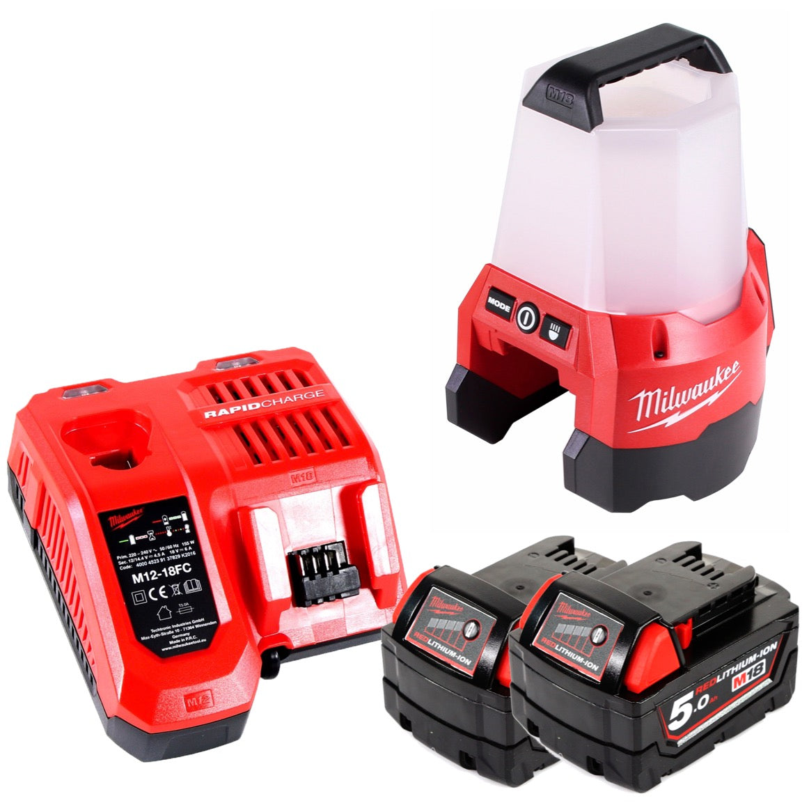 Milwaukee M18 TAL-502C Akku Baustrahler 18 V Lampe + 2x Akku 5,0 Ah + Ladegerät - Toolbrothers