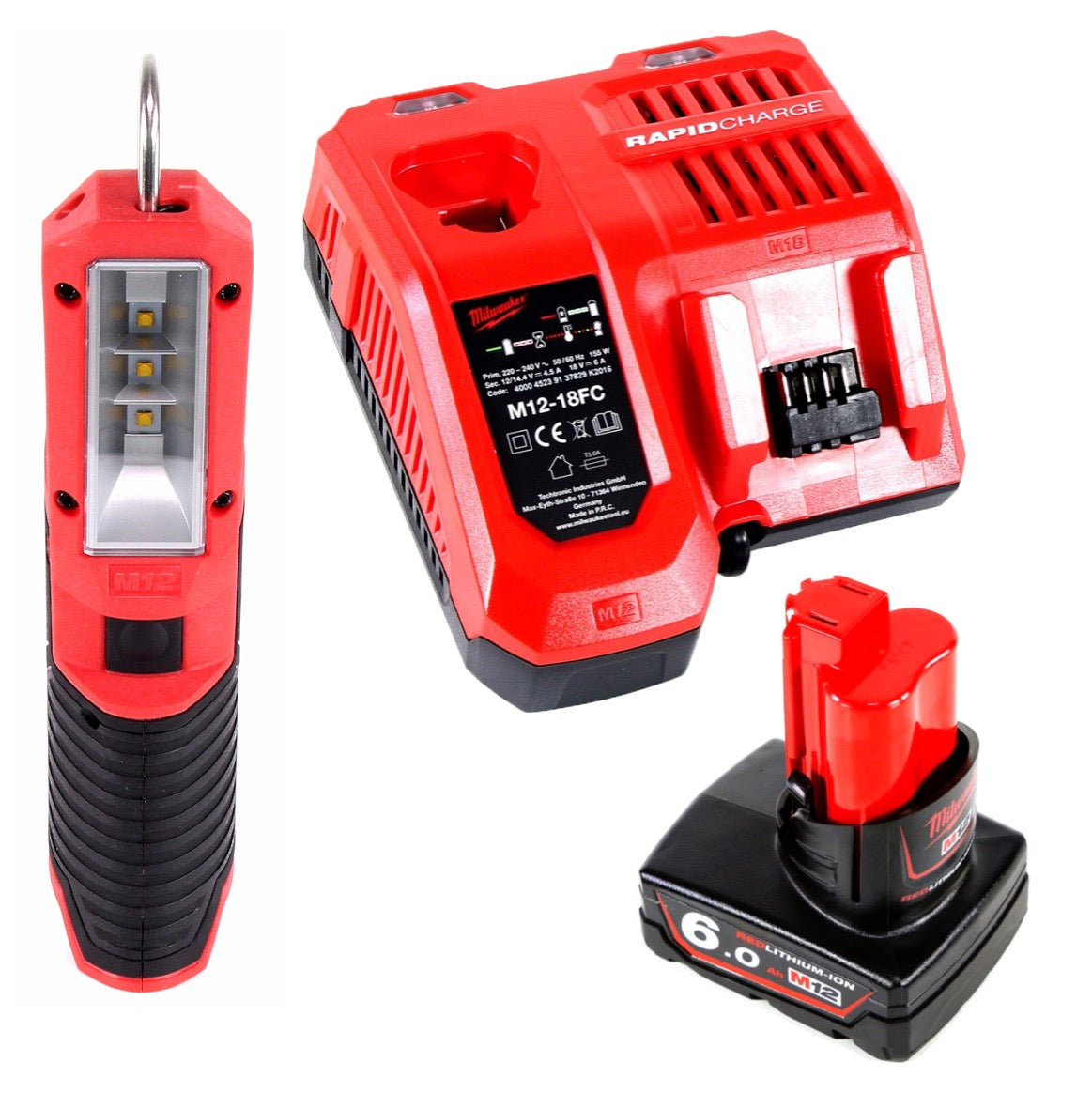 Milwaukee M12 SL-601C LED Akku Stableuchte Taschenlampe 12 V + 1x 6,0 Ah Akku + Ladegerät - Toolbrothers