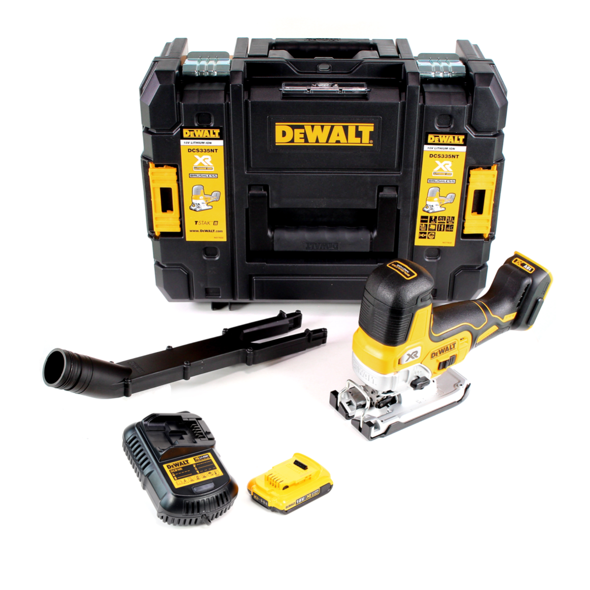 DeWalt DCS 335 D1 Akku Stichsäge 18V + 1x Akku 2,0 Ah + 1x Schnellladegerät in TSTAK - Toolbrothers