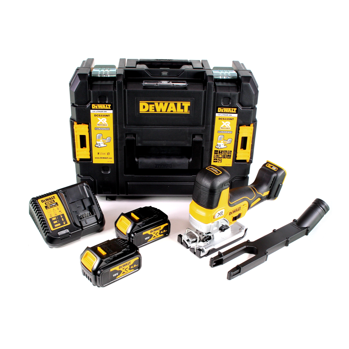 DeWalt DCS 335 M2 Akku Stichsäge 18V + 2x Akkus 4,0 Ah + 1x Schnellladegerät in TSTAK - Toolbrothers