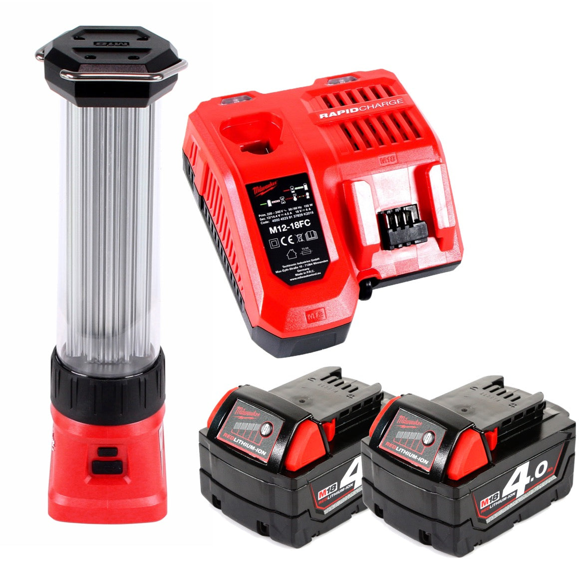 Milwaukee M18 LL-402C LED Akku Laternenleuchte 18 V Li-Ion + 2x 4,0 Ah Akku + Ladegerät - Toolbrothers