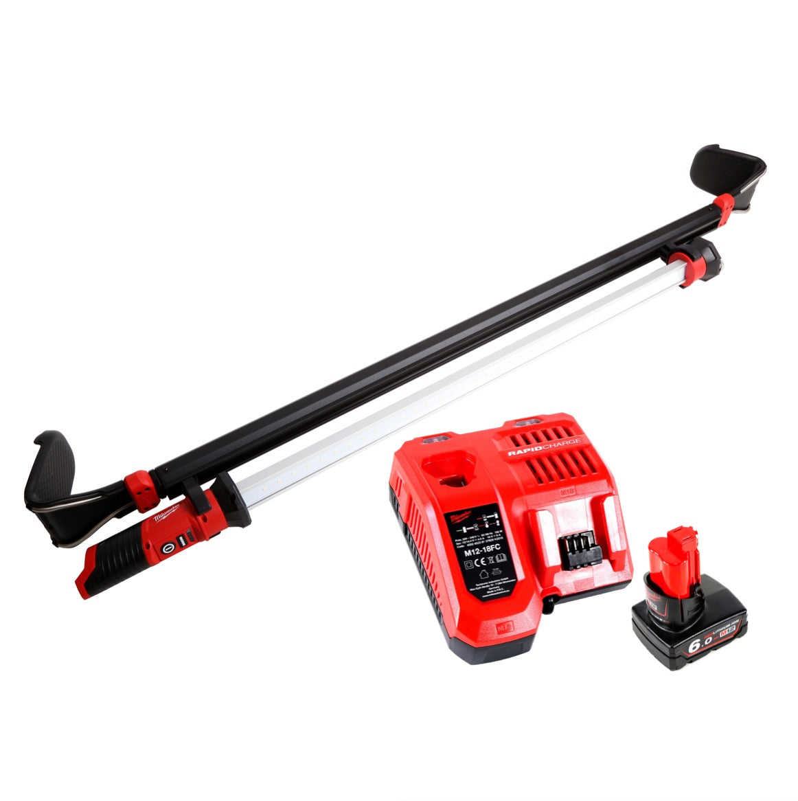 Milwaukee M12 UHL-601C LED Akku Motorhauben Leuchte 12 V Li-Ion + 1x 6,0 Ah Akku + Ladegerät - Toolbrothers