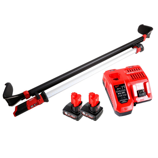 Milwaukee M12 UHL-602C LED Akku Motorhauben Leuchte 12 V Li-Ion + 2x 6,0 Ah Akku + Ladegerät - Toolbrothers